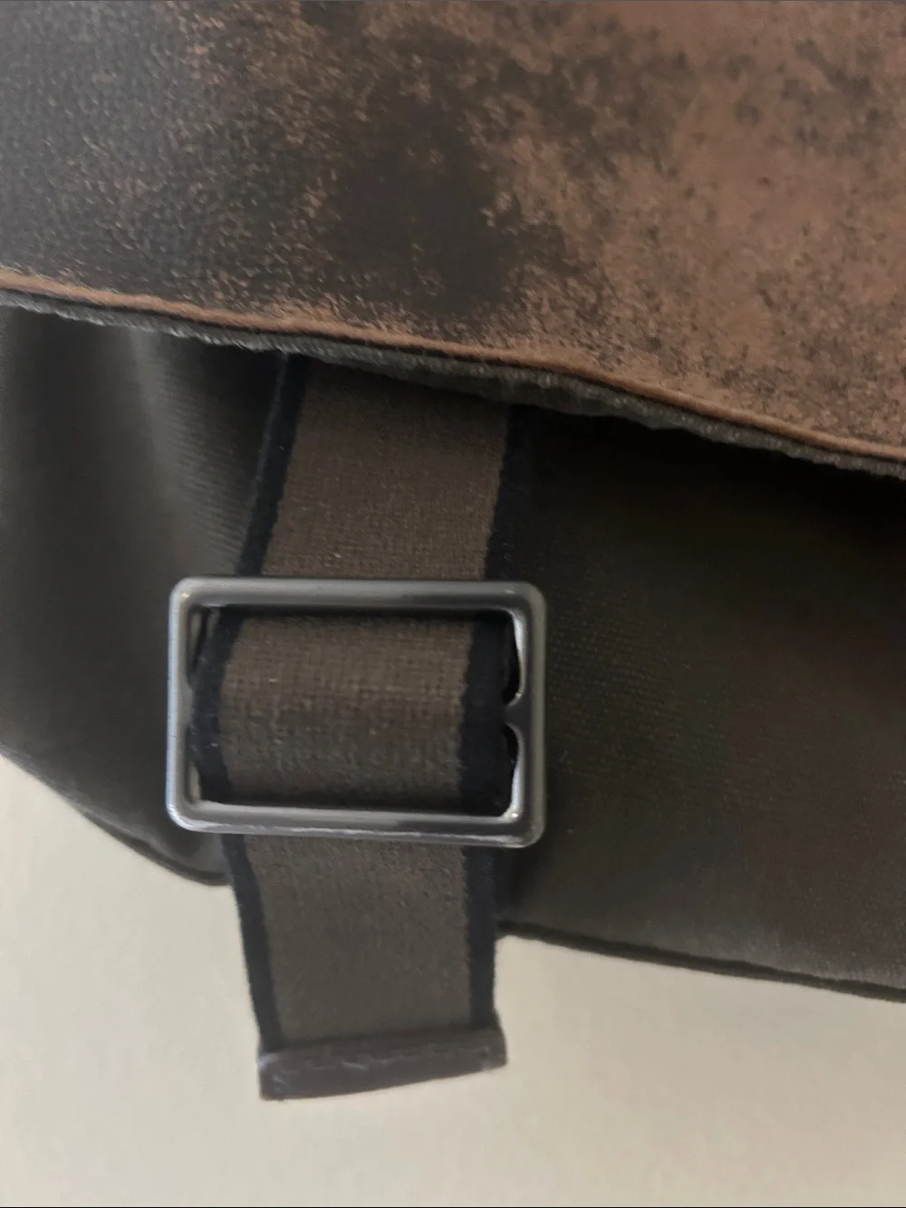 Rare Vintage Lacoste distressed cowhide & canvas men’s Messenger Bag